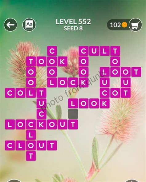 Wordscapes Level 552, Seed 8 .